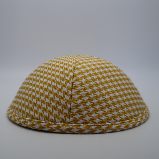 Gold & White Pattern Kippah