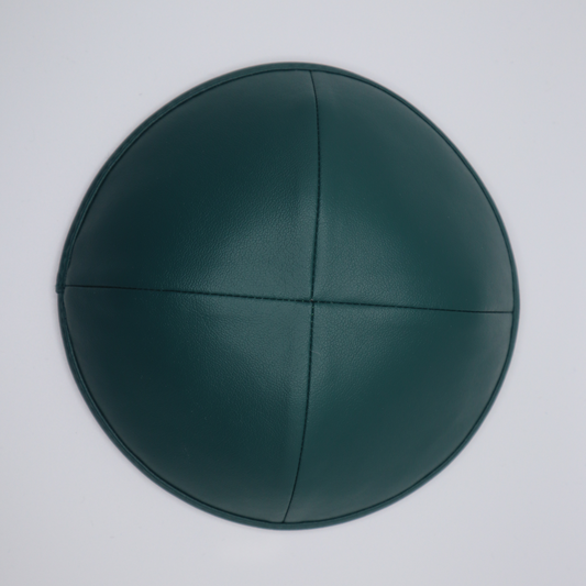 Dark Green Leather Kippah